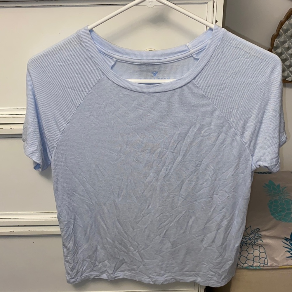 American Eagle Outfitters Light Blue Short Sleeve Tee